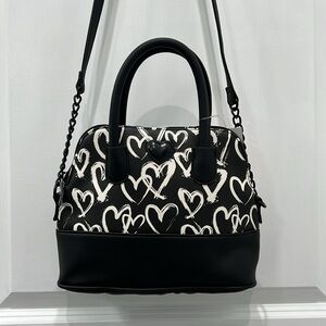 Valentine’s Day Purse Betsey Johnson Crossbody Bag Black and White Handbag